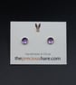  Amethyst and sterling silver stud earrings, Aquarius gift - Image 4