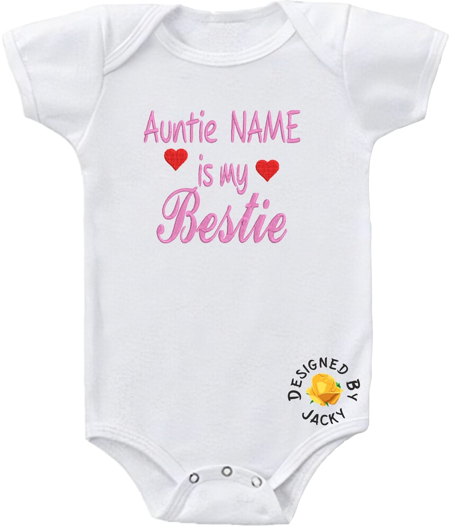 Personalised Auntie Name Is My Bestie - Embroidered