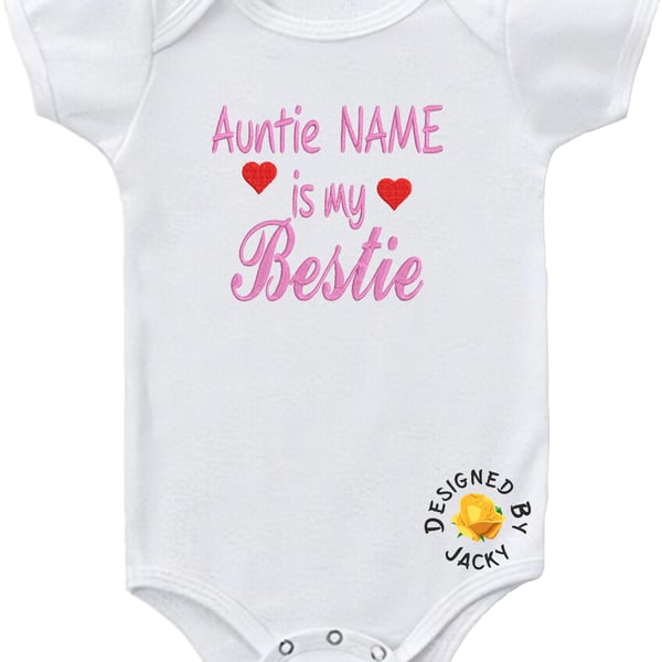 Personalised Auntie Name Is My Bestie - Embroidered
