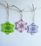 Christmas painted wooden snowflake decorations - Image 4