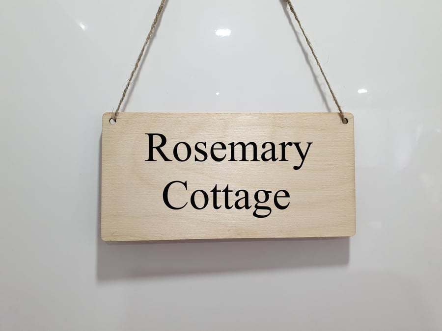 Personalised House or Cottage Name Sign Wall Hanging Rustic Sign Indoor Outdoor 