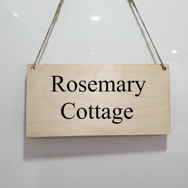 Personalised House or Cottage Name Sign Wall Hanging Rustic Sign Indoor Outdoor 