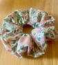 Pastel Floral Handmade Scrunchie Made from Upcycled Materials - Image 3