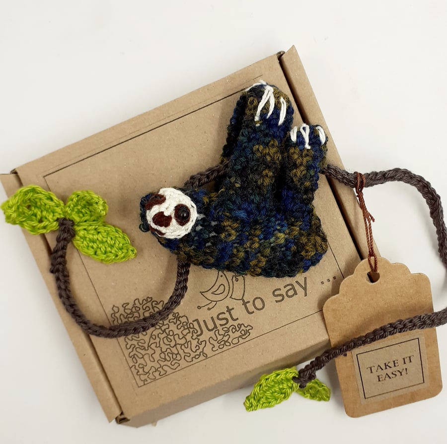 Crochet Mossy Sloth Decoration 