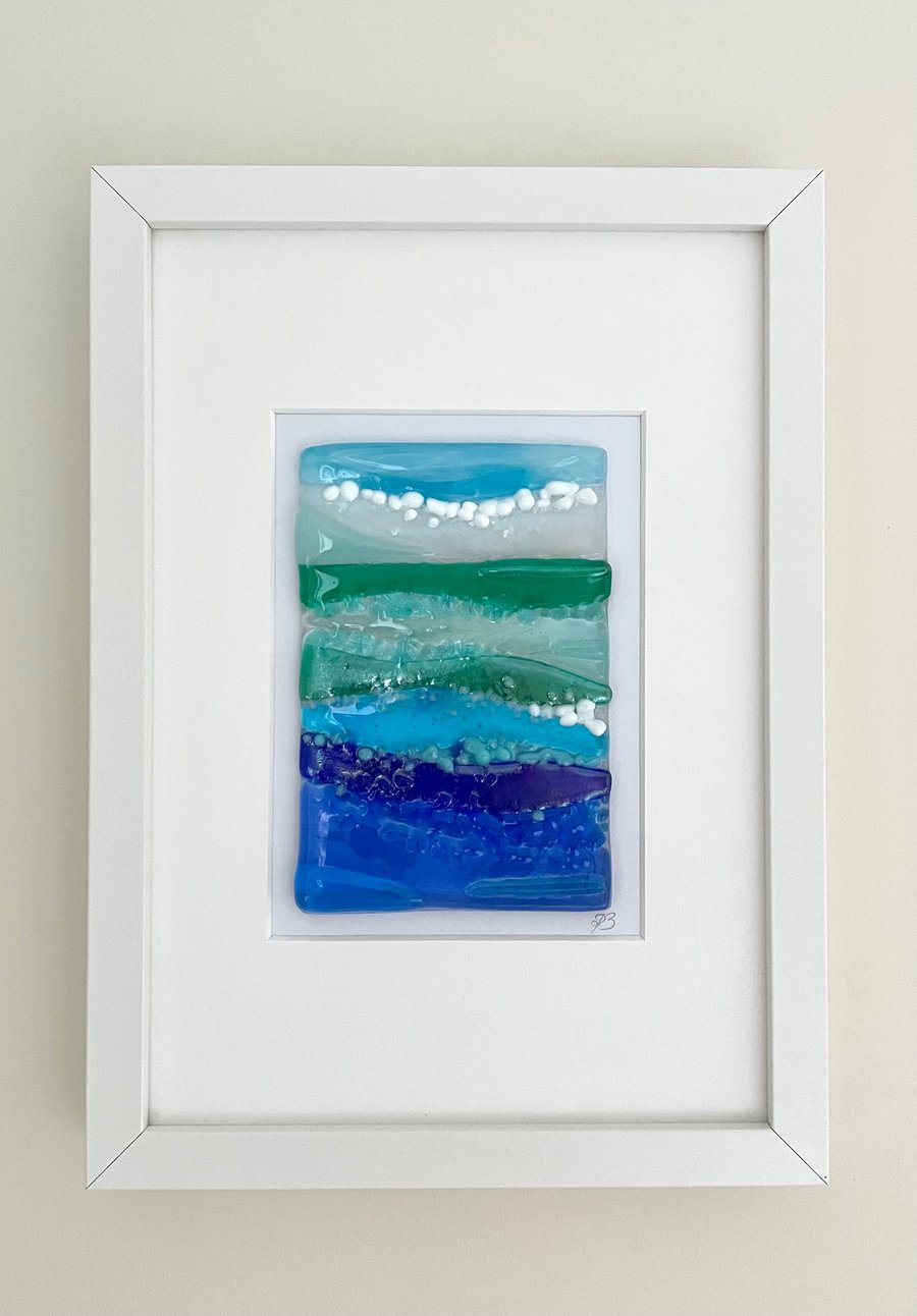 Beautiful fused glass seascape