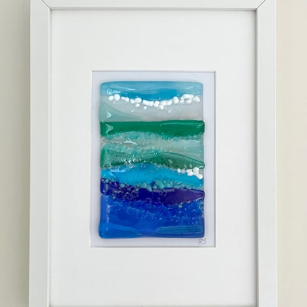 Beautiful fused glass seascape