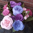 Handmade Felt Flower Bouquet, Wedding Roses, Mother's Day Gift