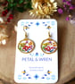 Real Flower Dangle Earrings - Multicoloured Pressed Flowers - Image 2