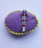 Brooch pin, accessory, oval, beads & buttons, Danette - Image 5