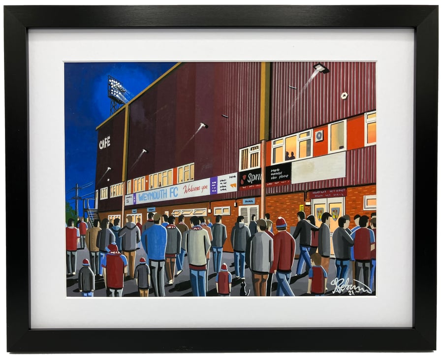 Weymouth FC. Bob Lucas Stadium. High Quality Framed Football Art Print
