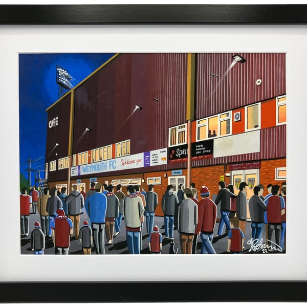 Weymouth FC. Bob Lucas Stadium. High Quality Framed Football Art Print