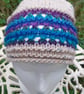 Handknit chunky wool hat col 3 Cream - Image 2