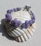 Purple Angelite Gemstone Crystal Beaded Bracelet "Harmony" - Image 2