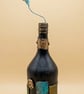 The Eternal Bloom" Hand-Sculpted Altered Bottle Clay Art Teal Rose & Bronze - Image 2