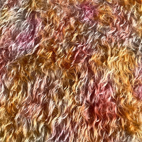 Hand dyed Helmbold mohair fur fabric "Florrie" on Dove Grey Sparse 25mm