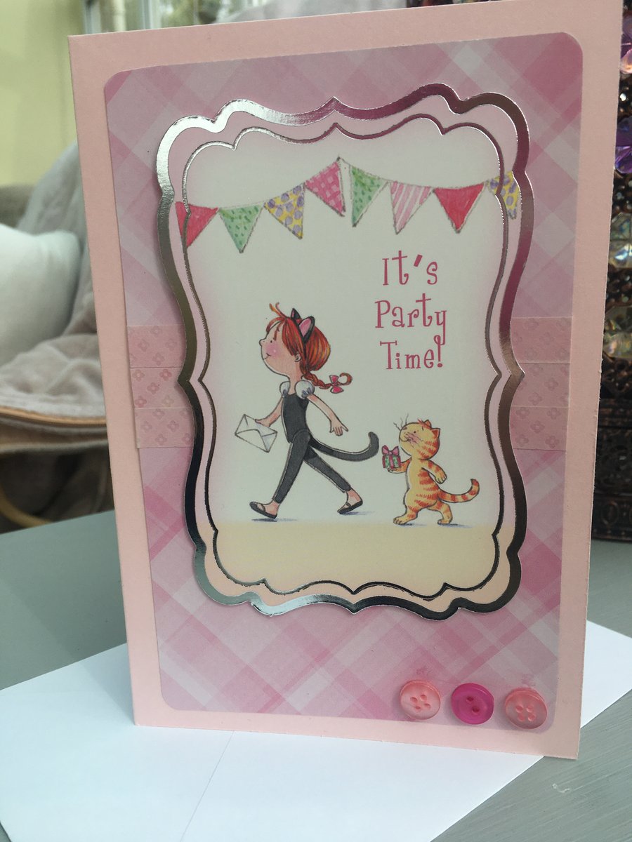 It's party time little girl birthday card