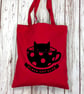 Black Cat Club Organic Cotton tote bag. Animal lover shopper.  - Image 2