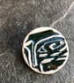 Porcelain brooch graphic blue green white The Porcelain Menagerie - Image 1