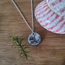 Dainty Juniper Moss Silver Pendant