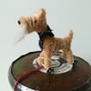 Miniature Terrier on Wheels – Vintage Style OOAK Sculptured  Dog Art