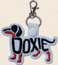 Doxie Keyring - Embroidered Dachshund Word Art Bag Charm - Image 4