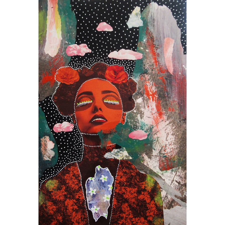 Abstract Female Portrait Surreal Dreamscape Dreamy Feminist Figurative Art