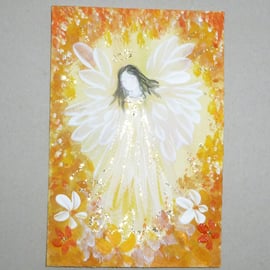 angel art original mixed media painting ( ref F 863 G5 )