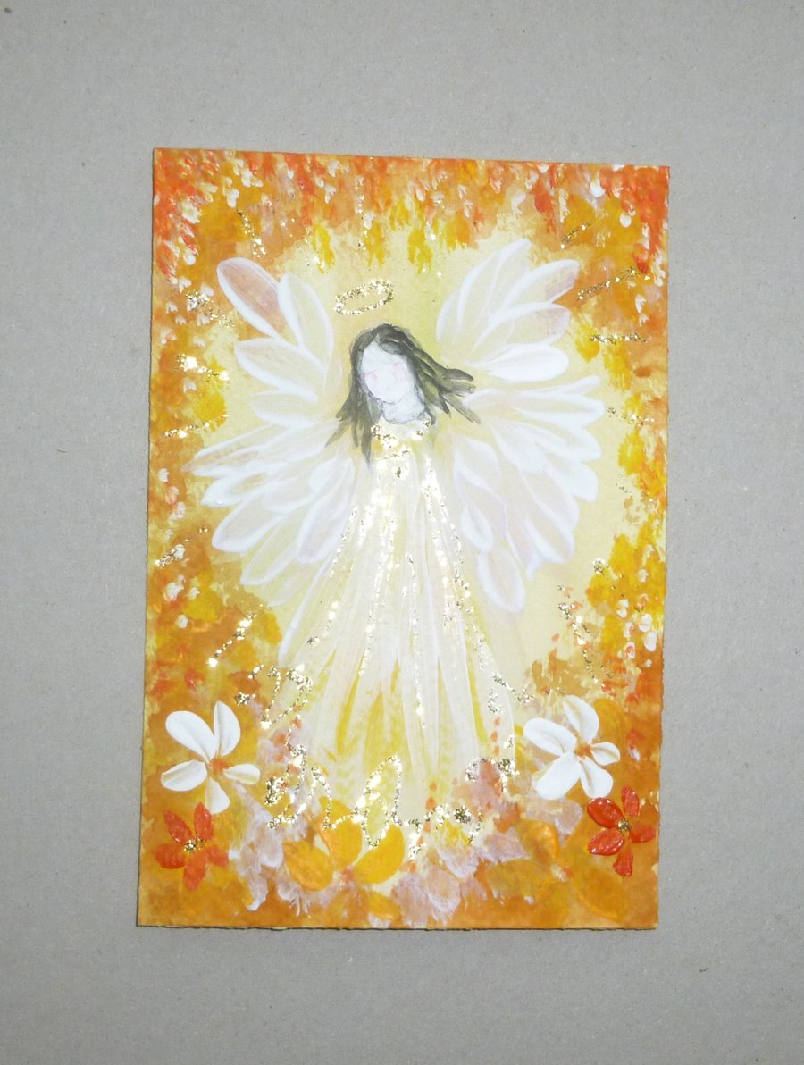 angel art original mixed media painting ( ref F 863 G5 )