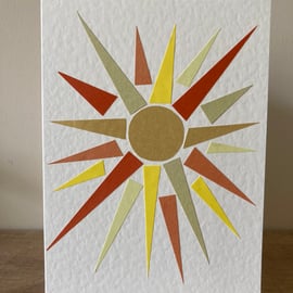 Handmade Sunshine Card, blank inside