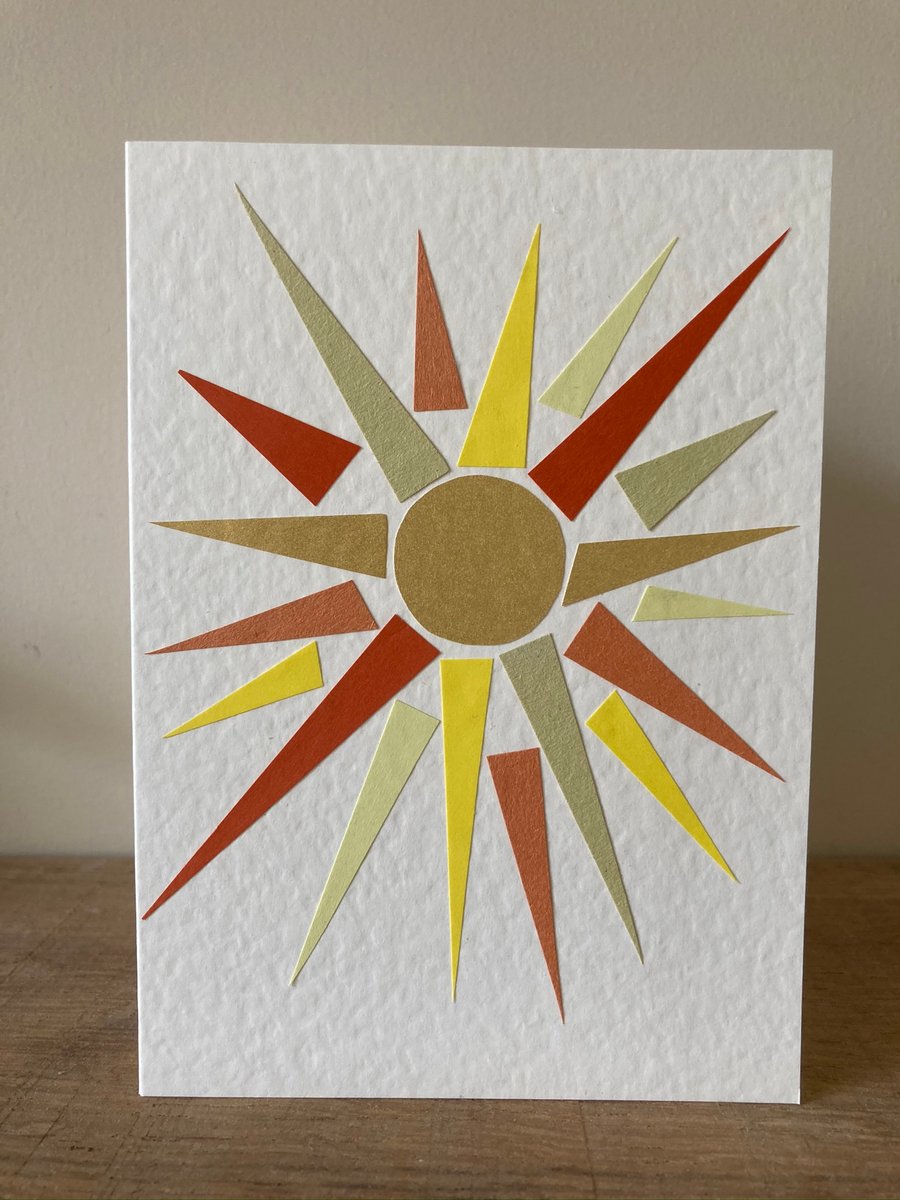 Handmade Sunshine Card, blank inside