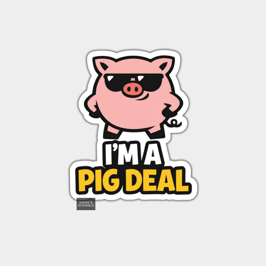 Funny Vinyl Sticker For Adults - Pig Deal - Folksy