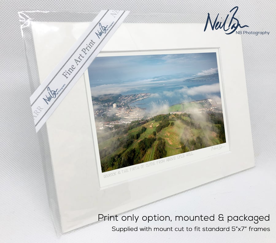 Gourock & Firth of Clyde from Lyle Hill, Greenock - A6 (7" x 5") Unframed Print