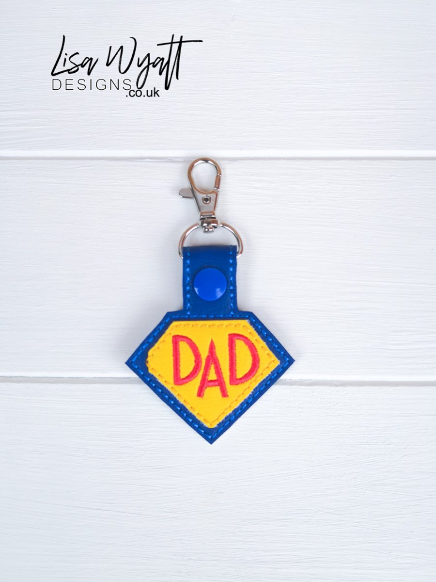Super Dad Keyring, Gift for Dad, Dad Christmas Gift, Super Dad Key Fob