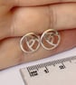 Recycled Sterling Silver Rose Deco Stud Earrings - Image 6