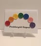 Penblwydd Hapus Happy Birthday button rainbow greetings card  - Image 1
