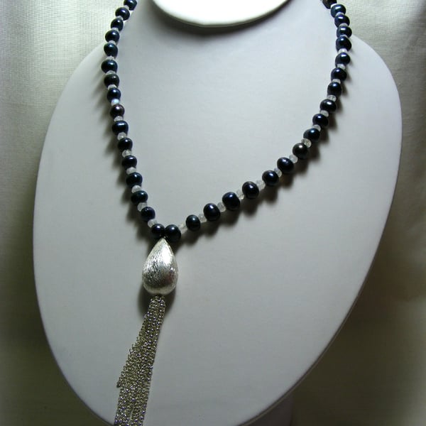 Freshwater Pearl and Moonstone Necklace