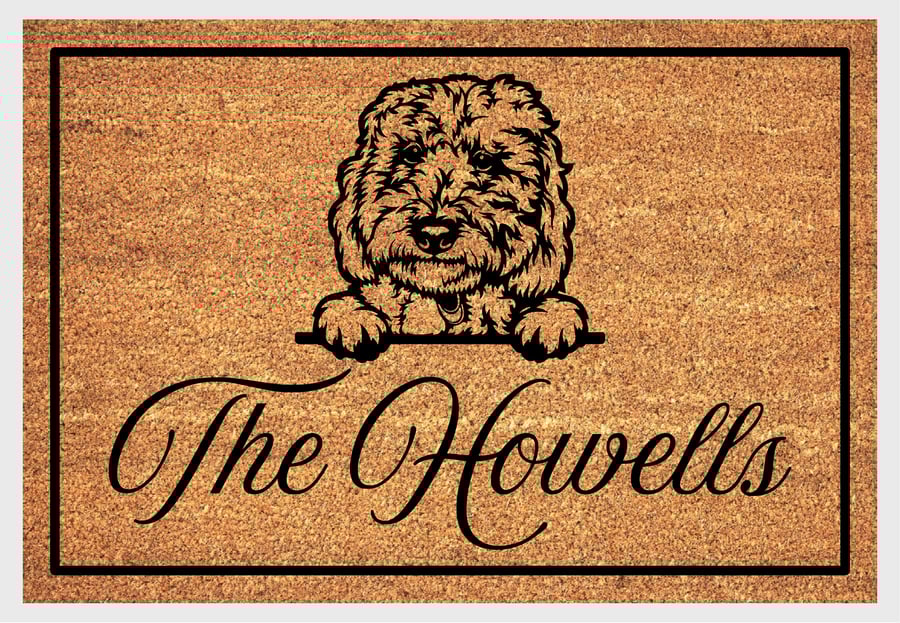 Goldendoodle Door Mat - Personalised Goldendoodle Welcome Mat - 3 Sizes
