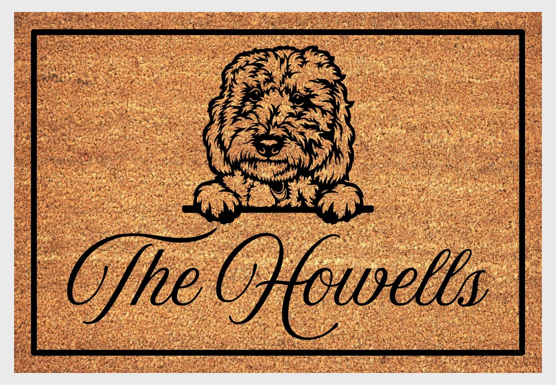 Goldendoodle Door Mat - Personalised Goldendoodle Welcome Mat - 3 Sizes