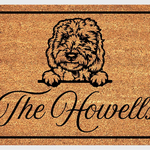 Goldendoodle Door Mat - Personalised Goldendoodle Welcome Mat - 3 Sizes