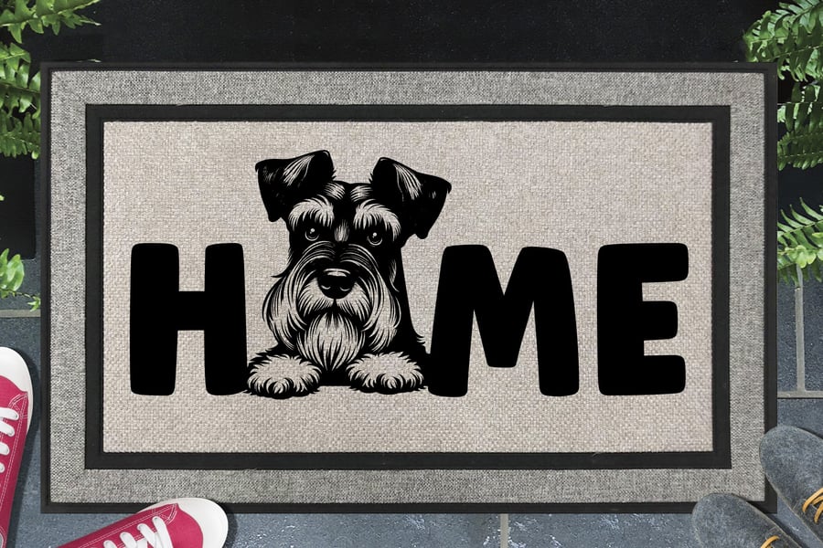 Standard Schnauzer Home Door Mat No.1 - All Weather Welcome Mat - 45x70cm 