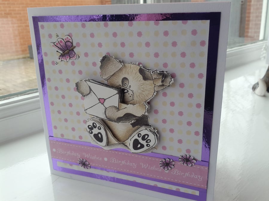 Sealed with love cute doggie birthday card - Folksy