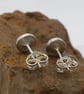 Summer Seconds Recycled Sterling Silver Peace Sign Stud Earrings, Handmade UK - Image 7
