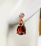 Red Garnet And Zircon Rosegold Gemstone Drop Stud Earrings - Image 3