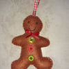 Hand sewn Gingerbread Man Decoration