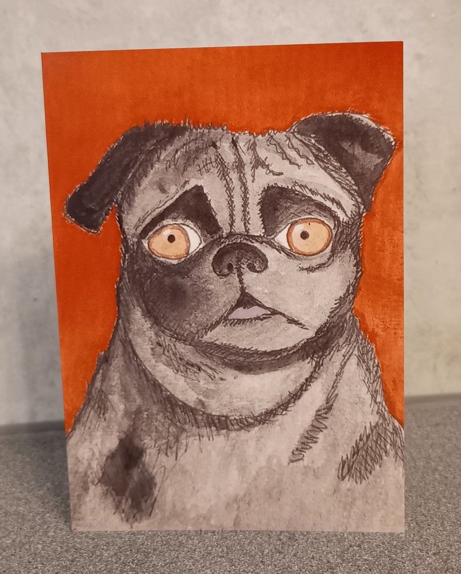 Pug x 4 cards