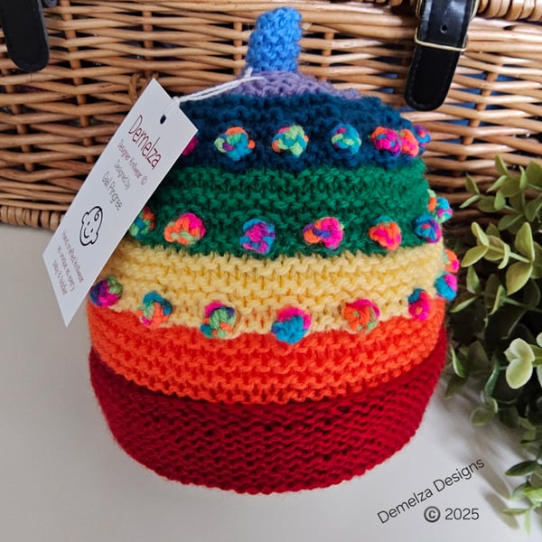 Designer Hand Knitted Baby Bobble Hat  1-2 Years Size 