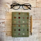 A6 Abraham Moon Wool Notebook Journal Cover with 3 replaceable notebooks