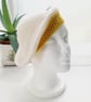 Crochet Beret Hat, Cream & Gold - Image 1