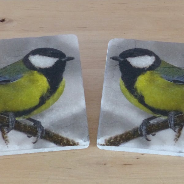 Marble 'Great Tit' Coasters