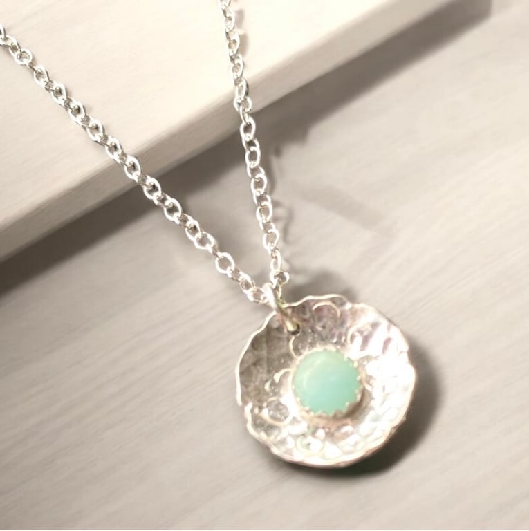 Silver rock pool necklace. 